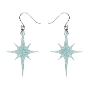 Atomic Star Glitter Drop Earring - Blue