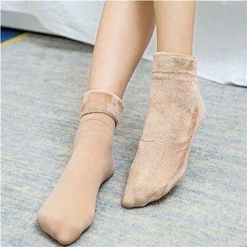 Autumn and winter socks men and women velvet thick snow socks