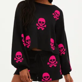 Ava Sweater - Bright Fuchsia Ghouls