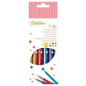 Avenue Mandarine Glitter Felt-Tip Pens (6 Pack)