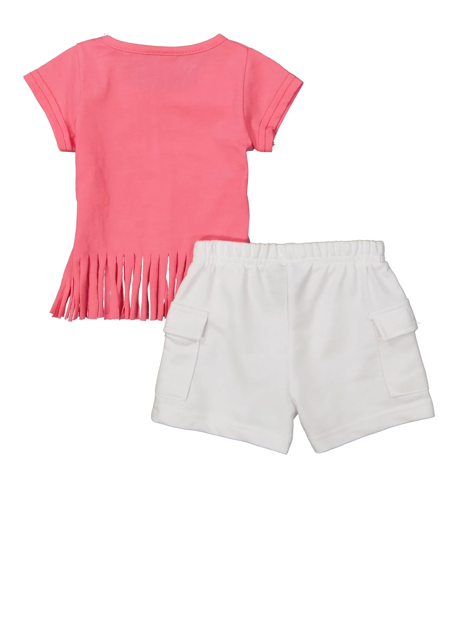 Baby Girls 12-24M Always Extra Fringe Hem Graphic Tee and Shorts