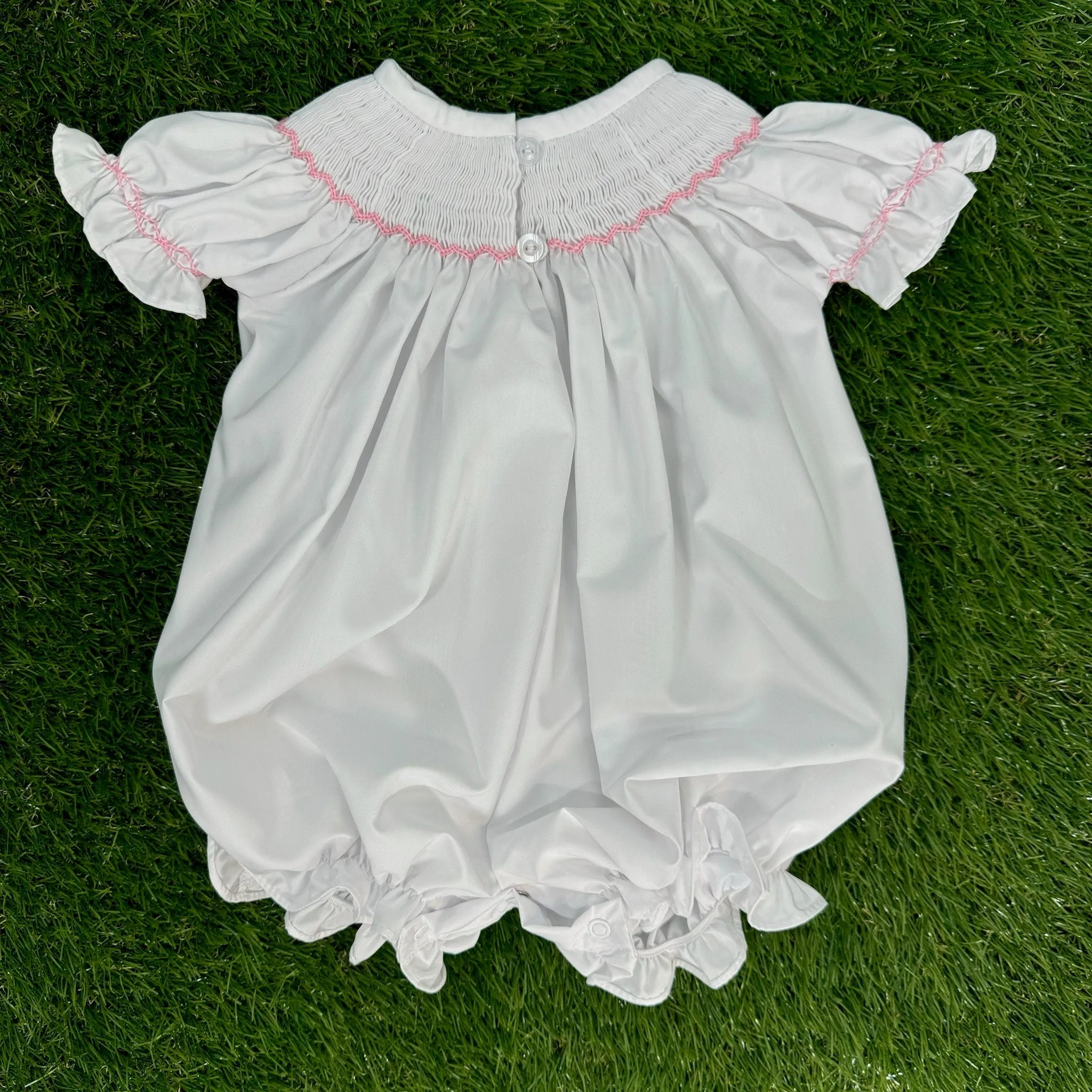 Baby Sister Smocked Bubble Romper