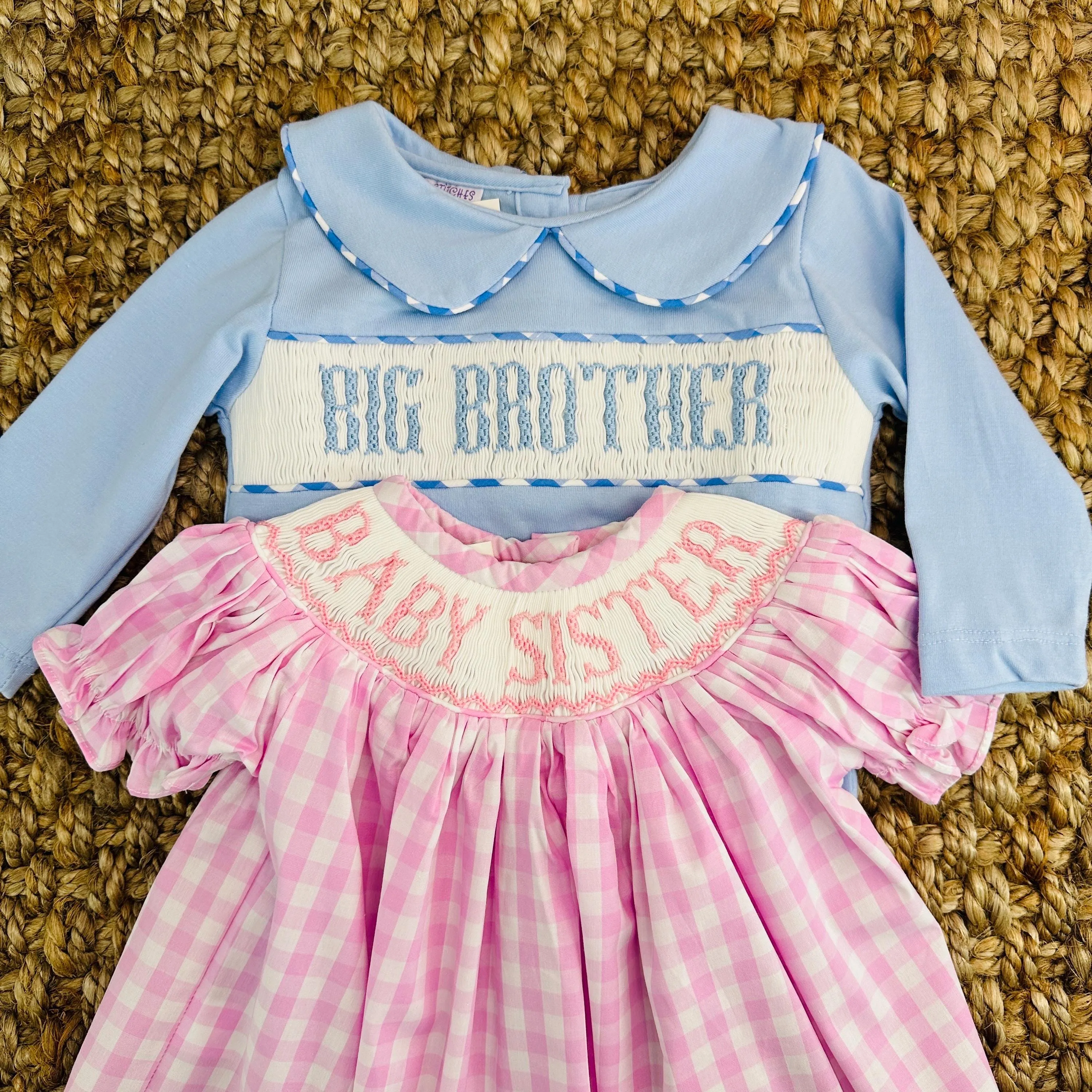 Baby Sister Smocked Gingham Romper