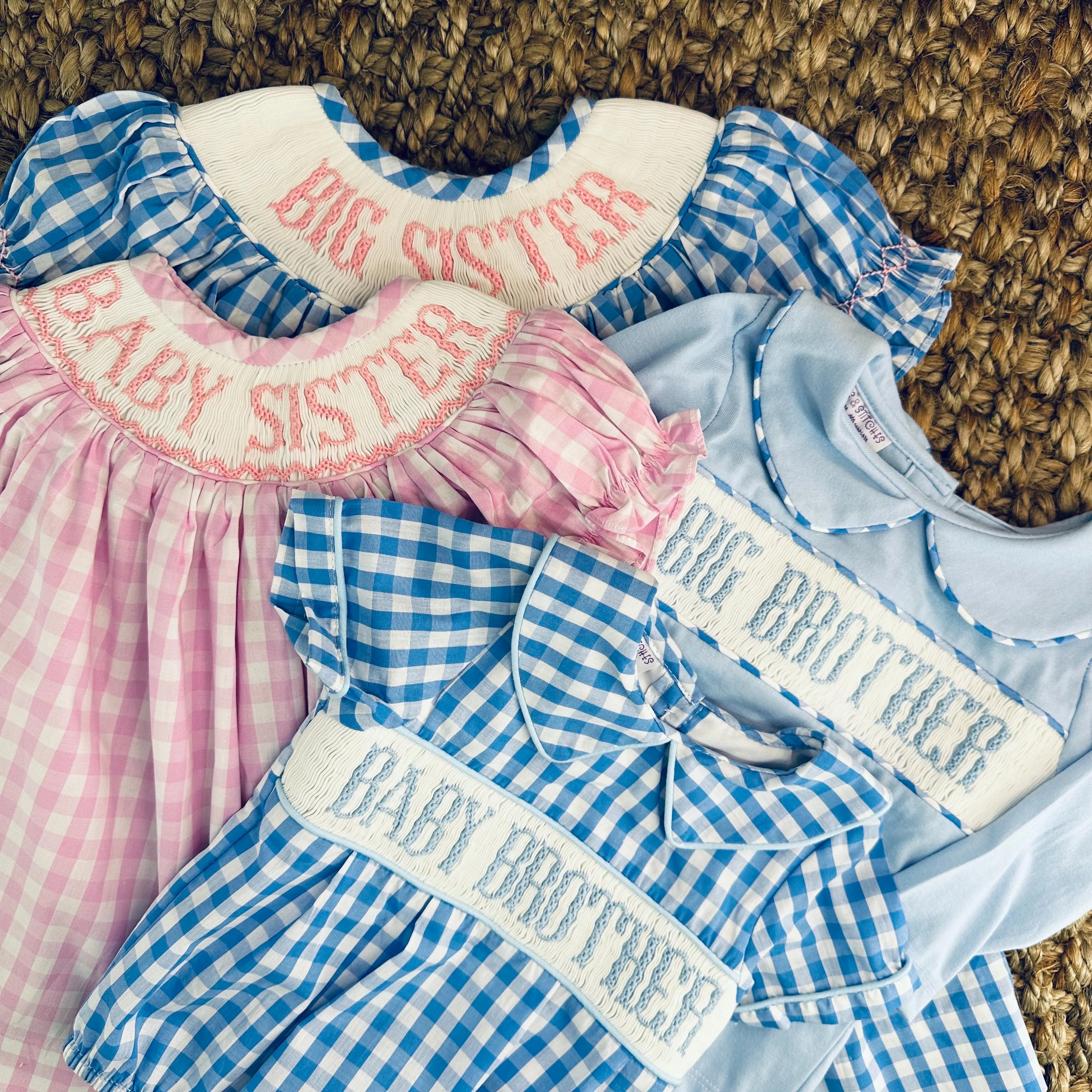 Baby Sister Smocked Gingham Romper