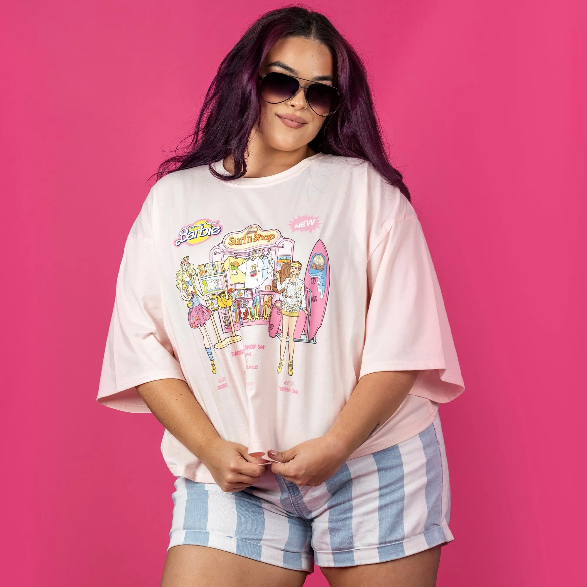 Barbie Surf Shop Drop Sleeve Crop Tee