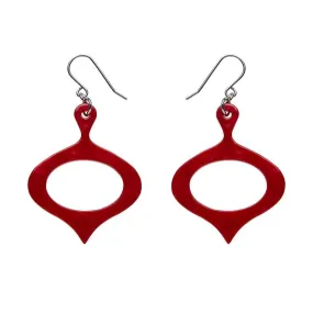 Bauble Ripple Resin Drop Earrings - Red