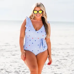 Beach Bliss Swimsuit, Blue Star