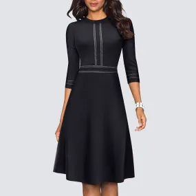 BerriesJam - 2024 Vintage Swing Office A Line Party Patchwork Dress