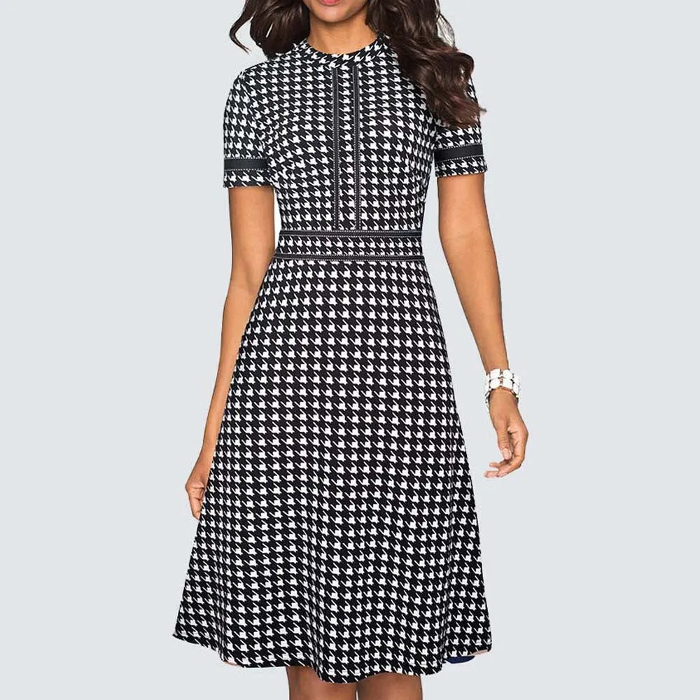 BerriesJam - 2024 Vintage Swing Office A Line Party Patchwork Dress