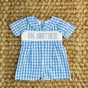 Big Brother Smocked Gingham Shortall