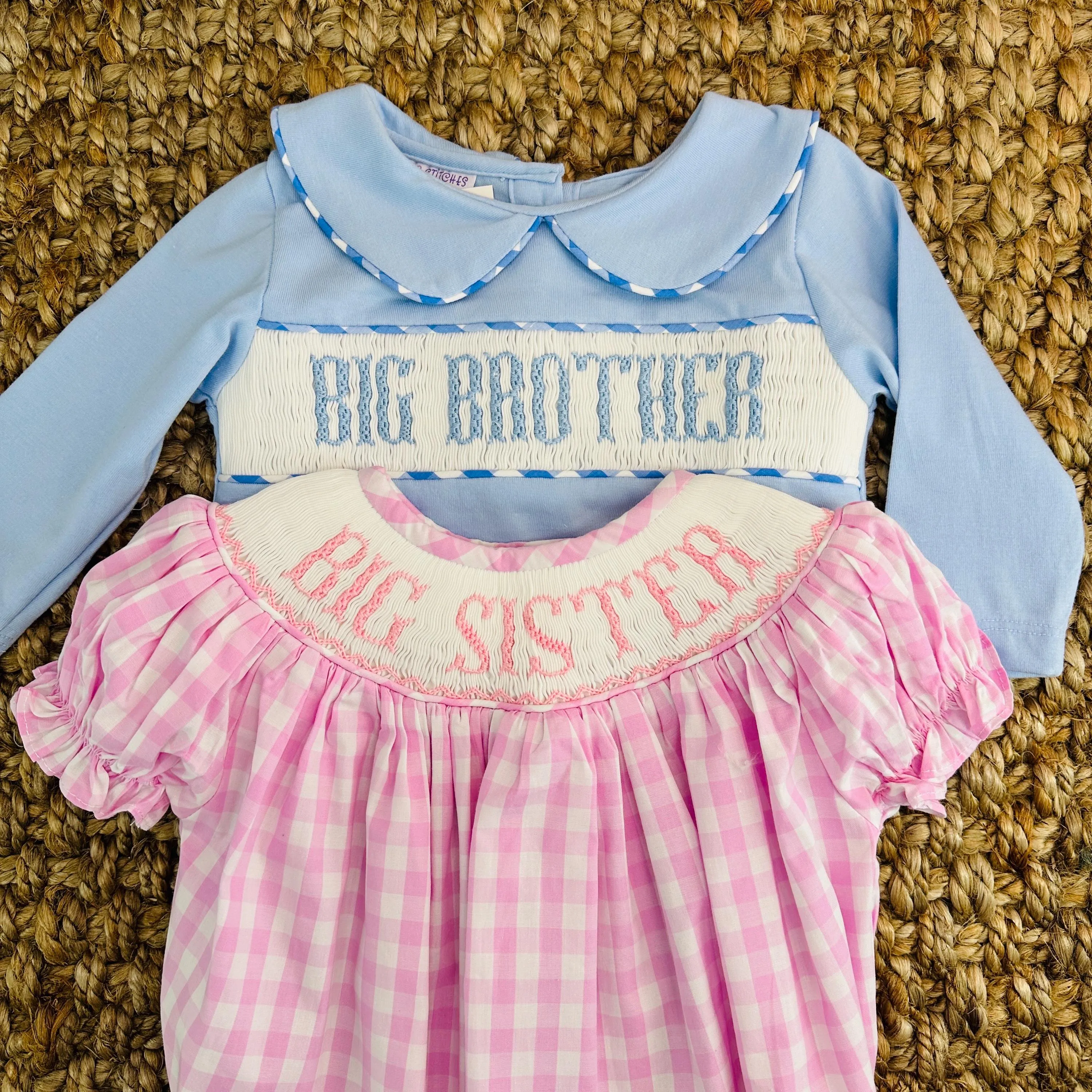 BIG Sister Smock Gingham Romper