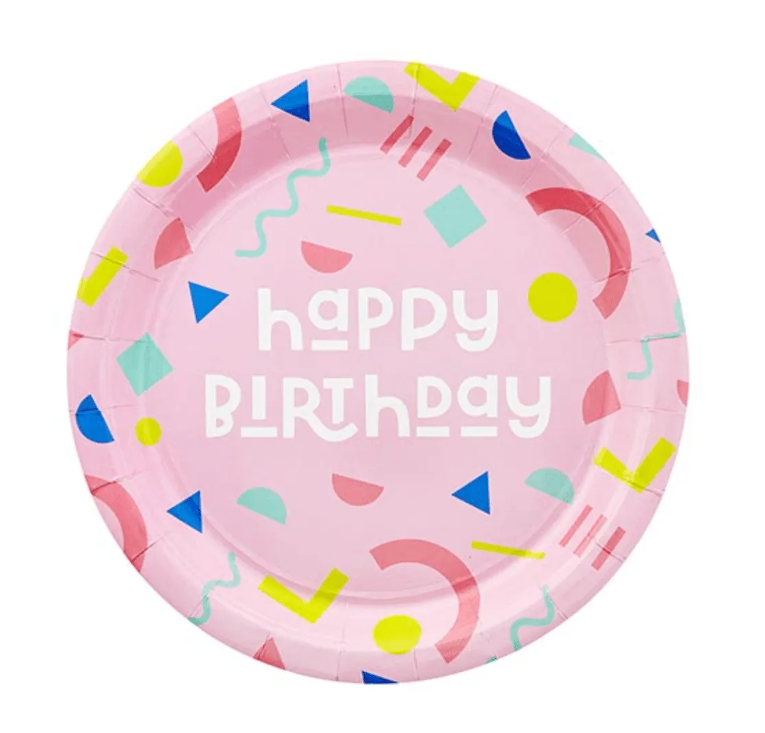 Birthday Geometric Plate