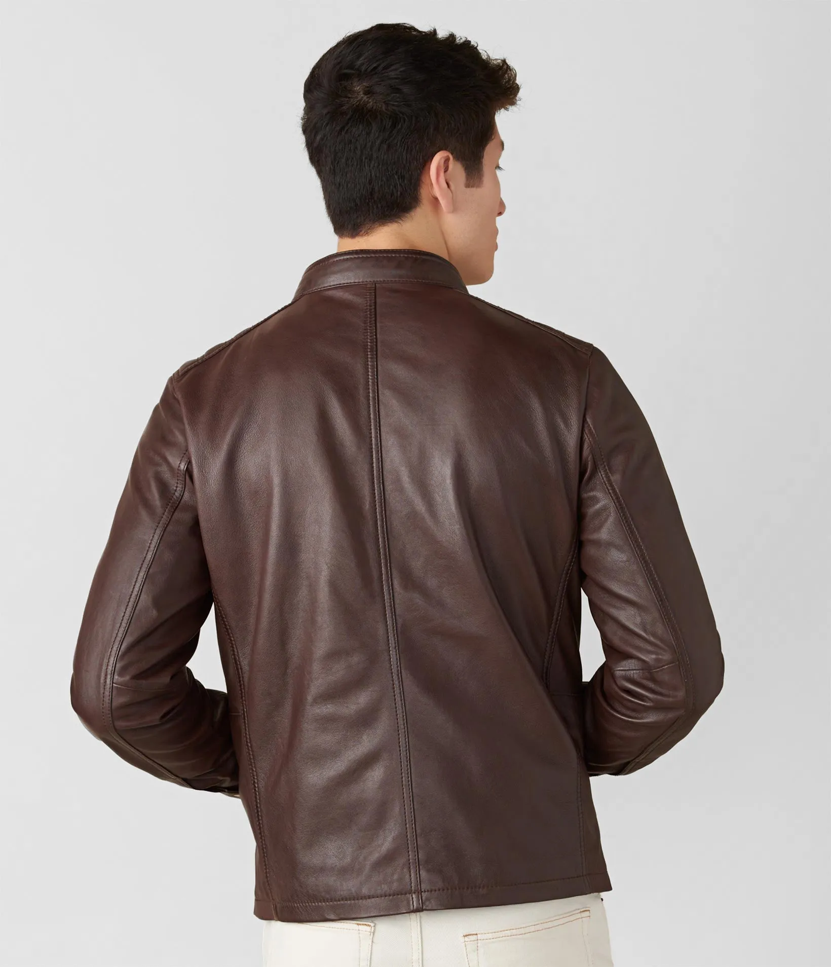 Blake Genuine Leather Jacket With Hood