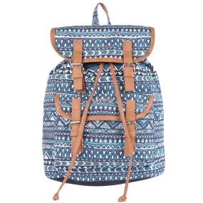 Blue Cotton Dhurry Girls Backpack Medium Size