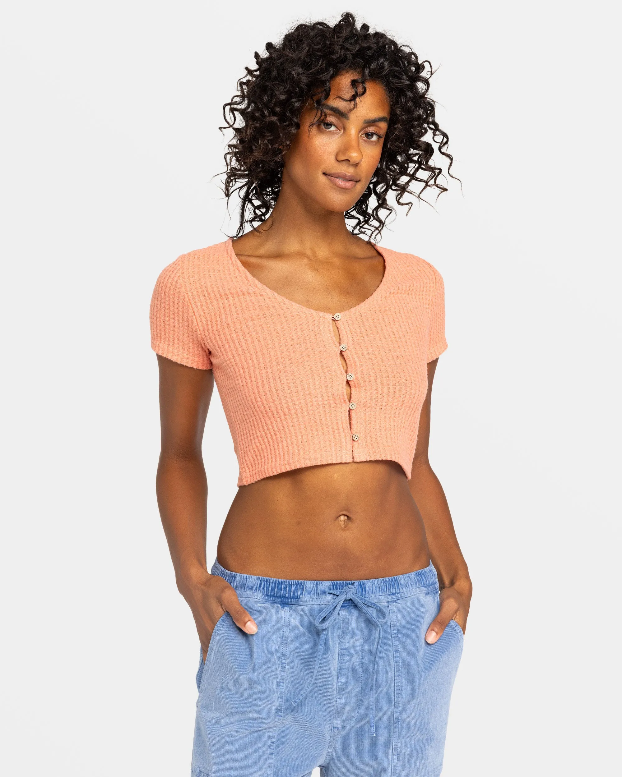 Born With It Cropped Top - Terra Cotta