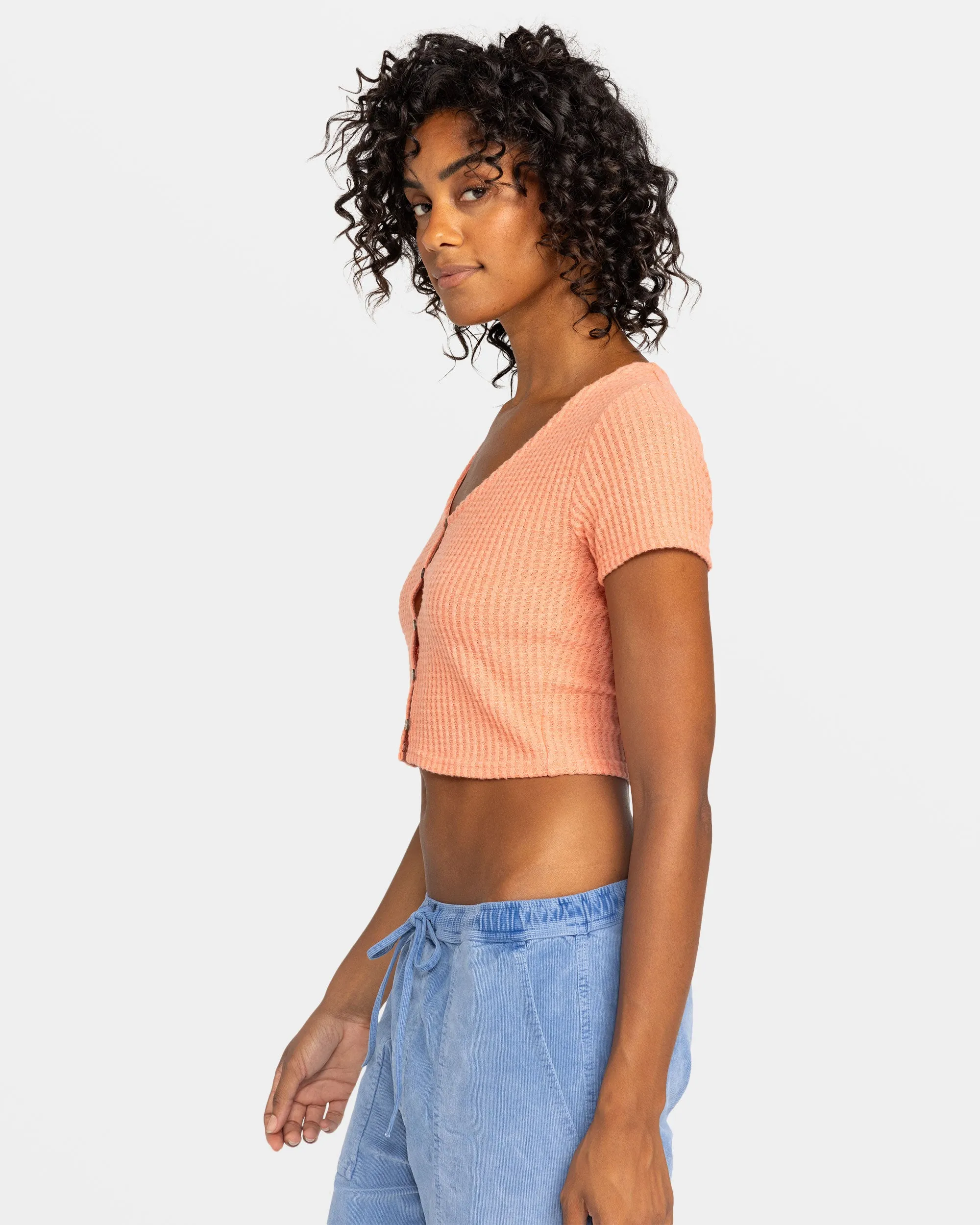 Born With It Cropped Top - Terra Cotta