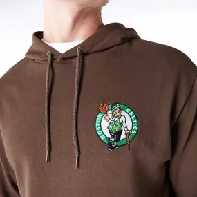 Boston Celtics League Essential Dark Brown Oversized Pullover Hoodie