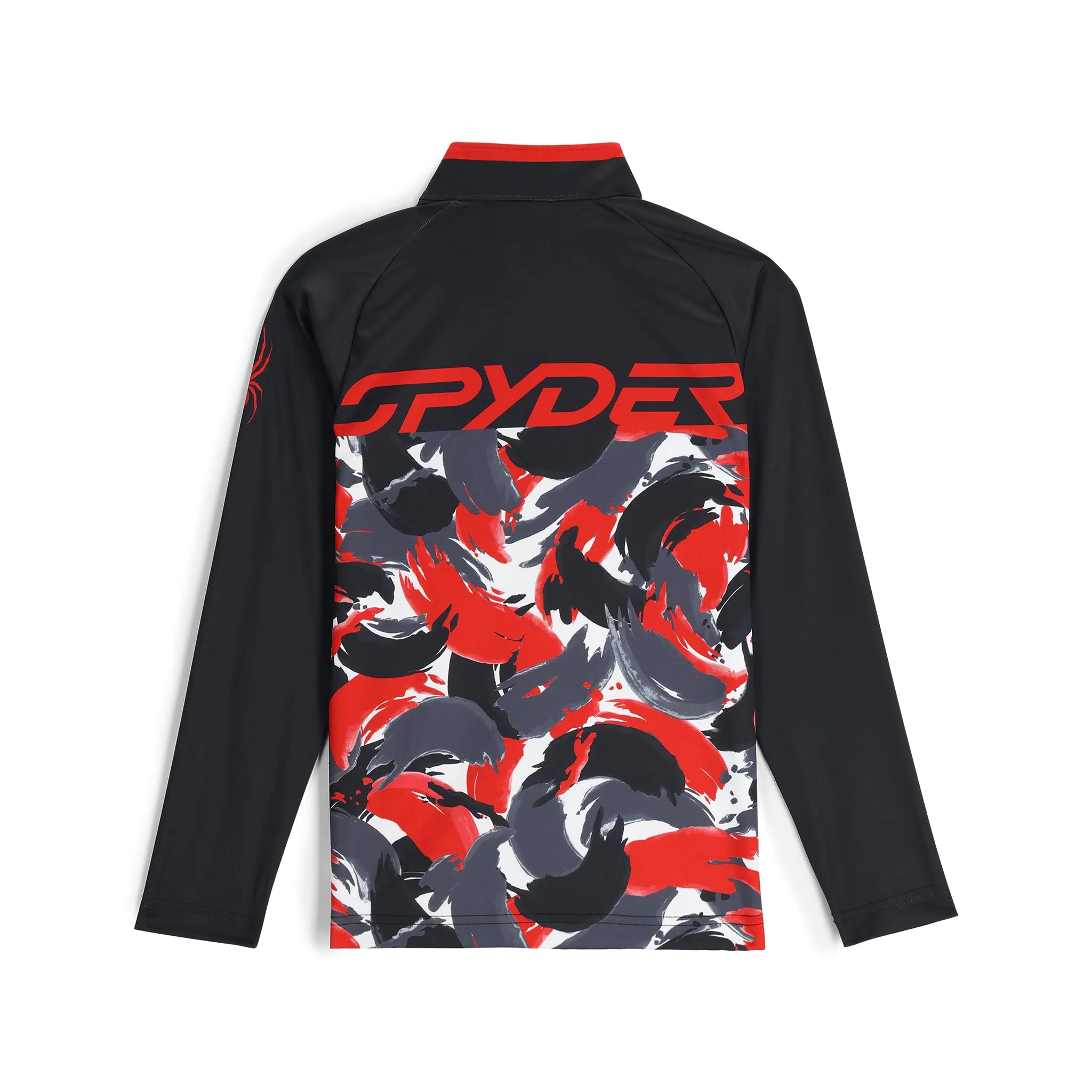 Boys Camo Half Zip - Spyder Red