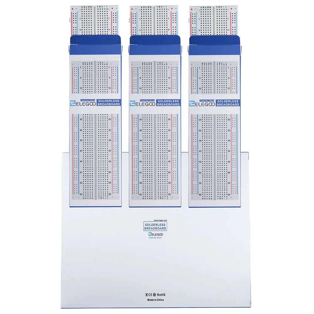 Breadboard 830 Point Solderless Prototype PCB Board Kit (3pcs)