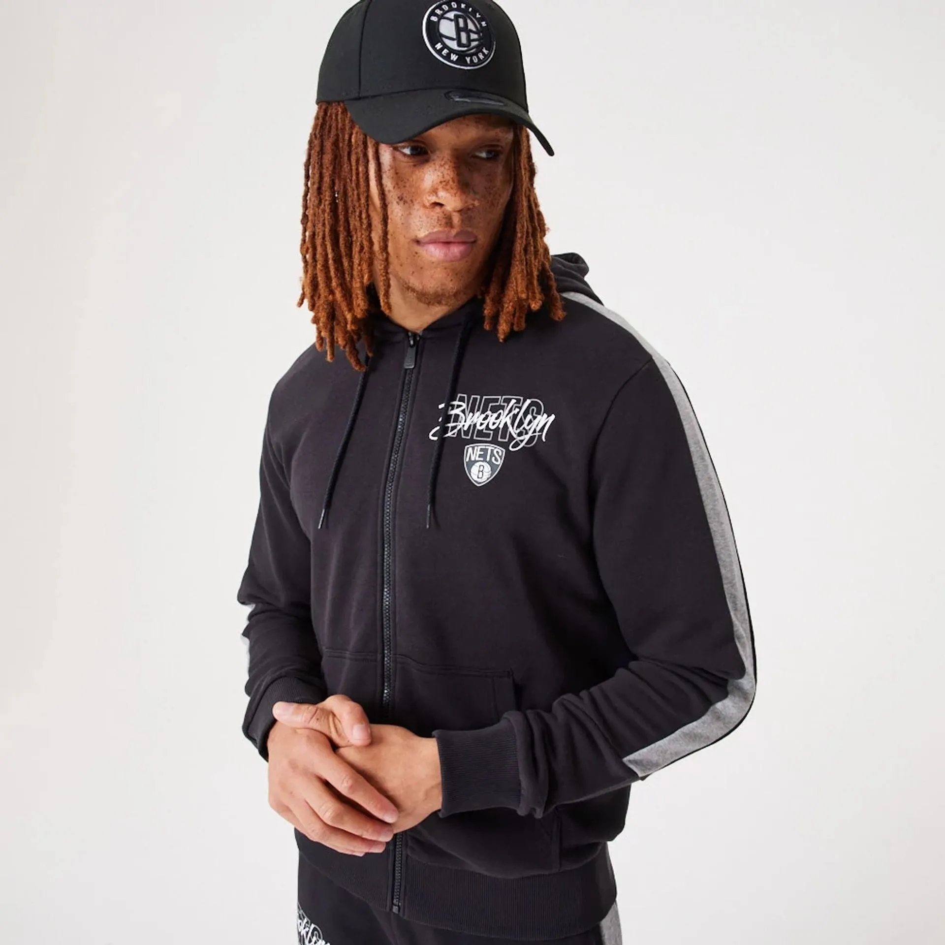 Brooklyn Nets NBA Script Black Full-Zip Hoodie