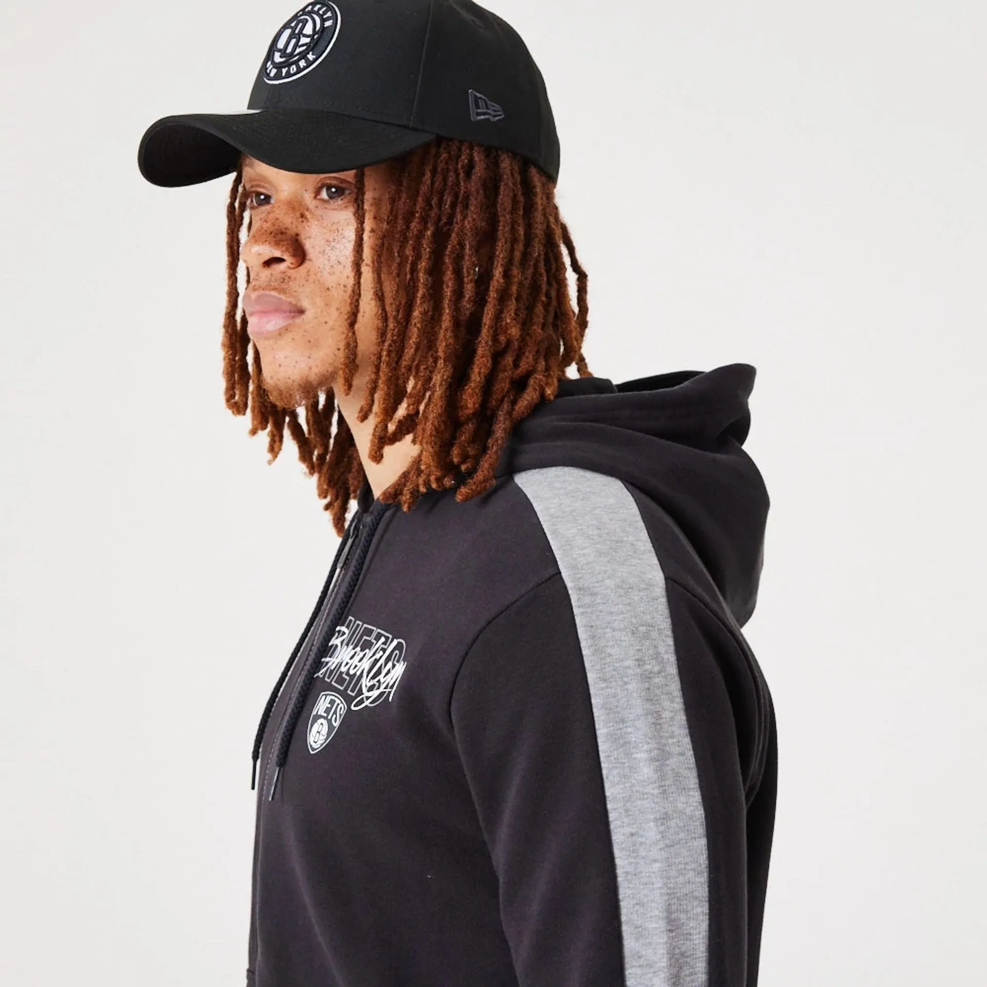 Brooklyn Nets NBA Script Black Full-Zip Hoodie