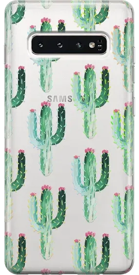 Cactus Patterned Clear Floral Samsung Case