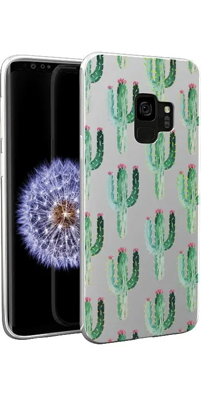 Cactus Patterned Clear Floral Samsung Case