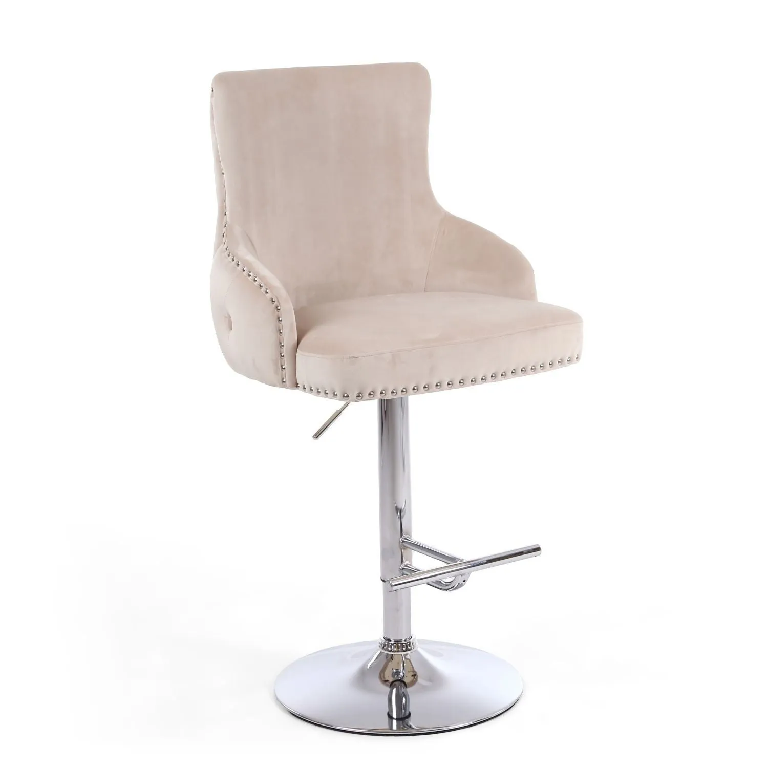 Cairo Brushed Velvet Pink Bar Stool