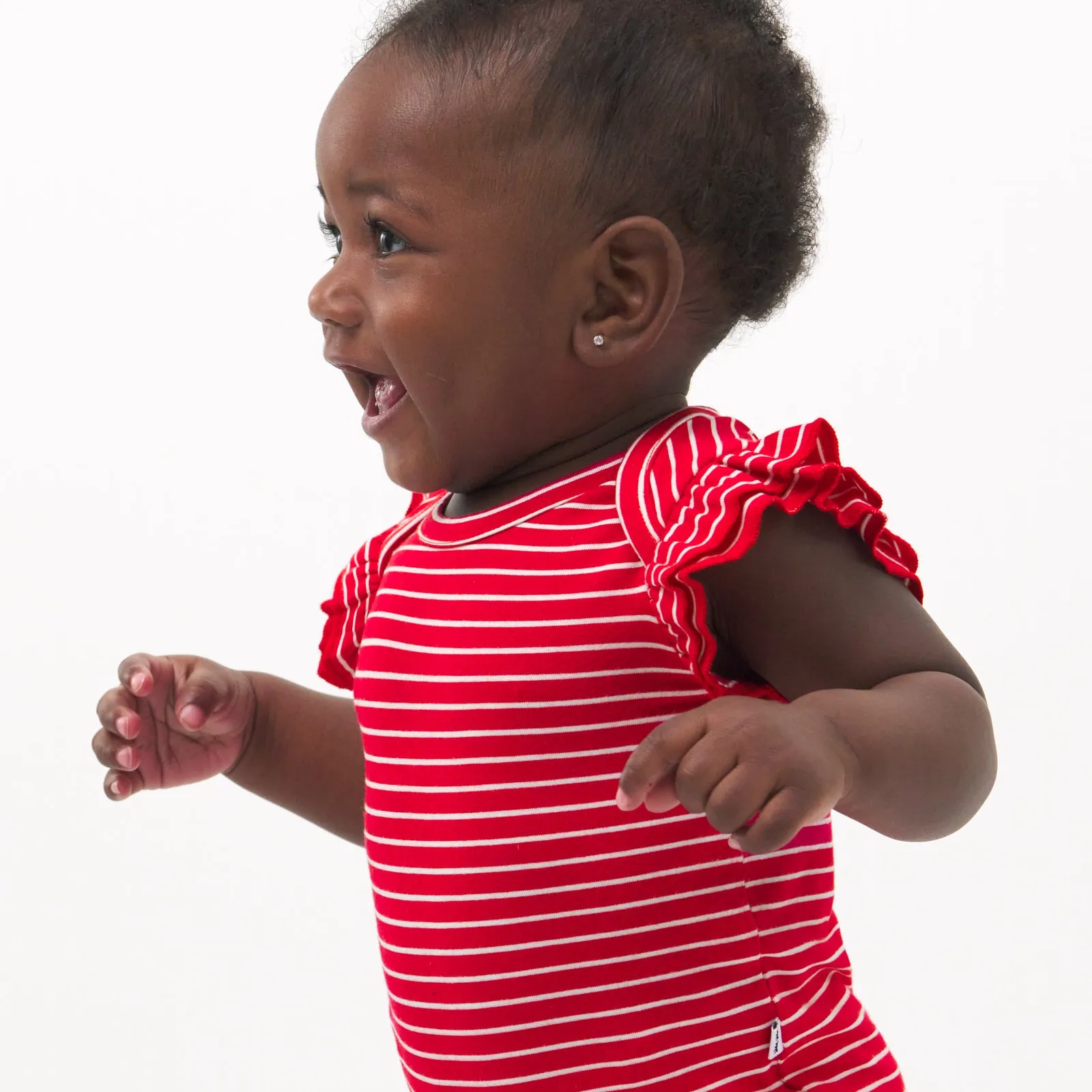 Candy Red Stripes Flutter Bodysuit