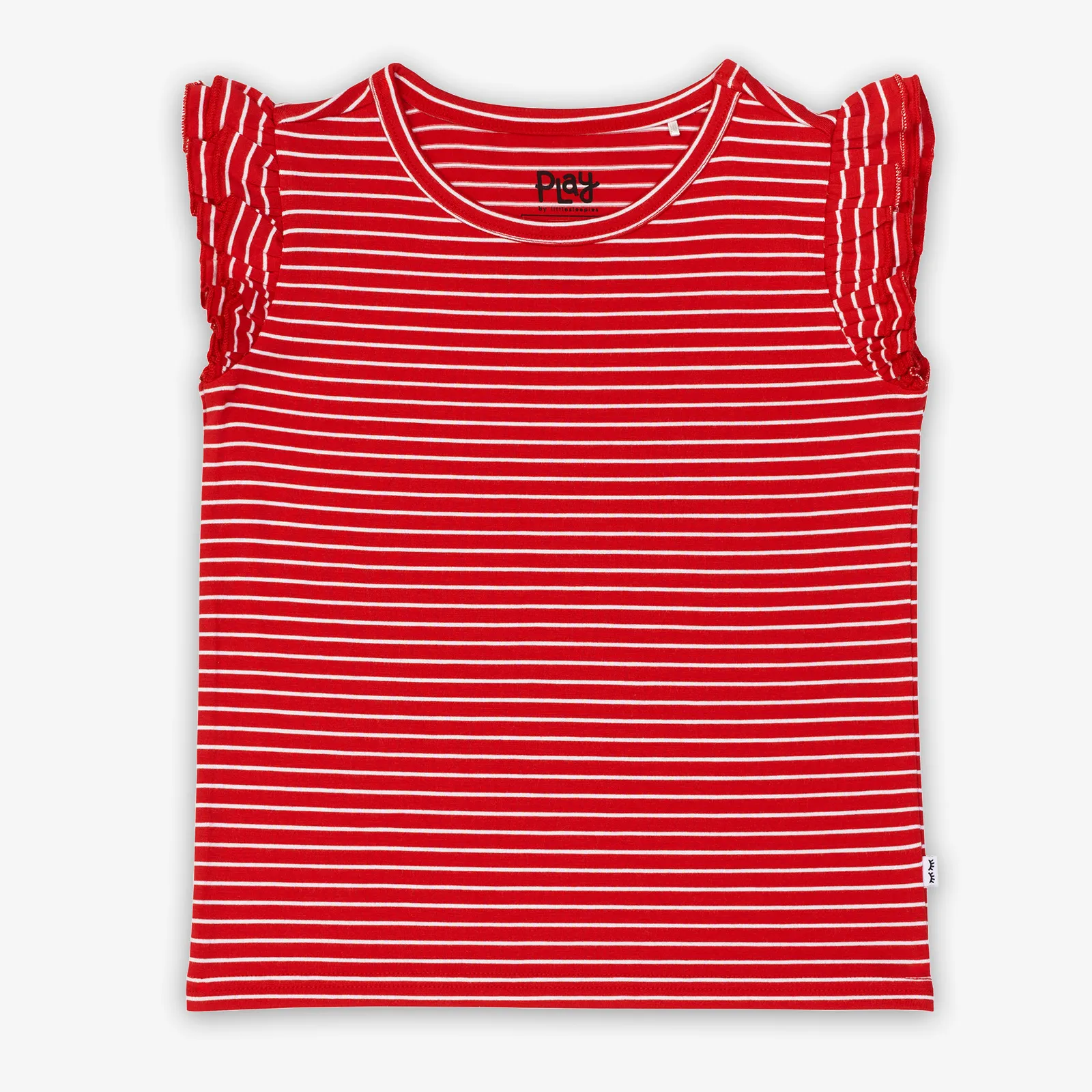 Candy Red Stripes Flutter Tee