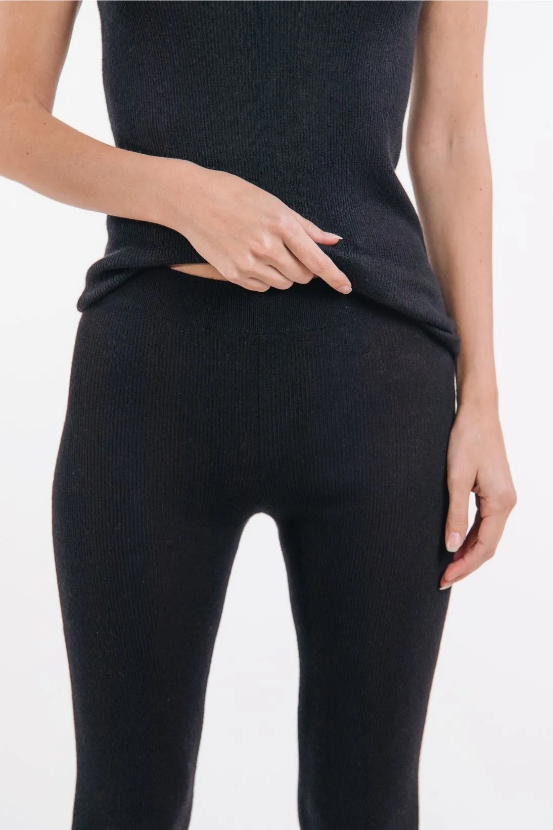 CASHMERE / SILK RIBBED LEGGINGS