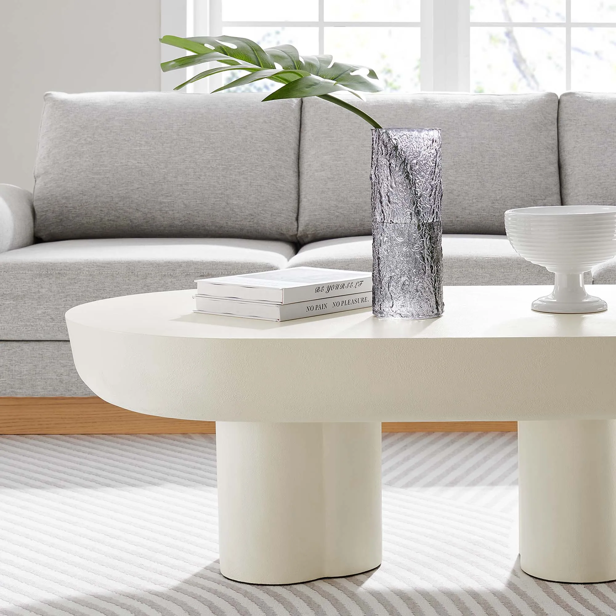 Caspian Oval Concrete Coffee Table by Modway