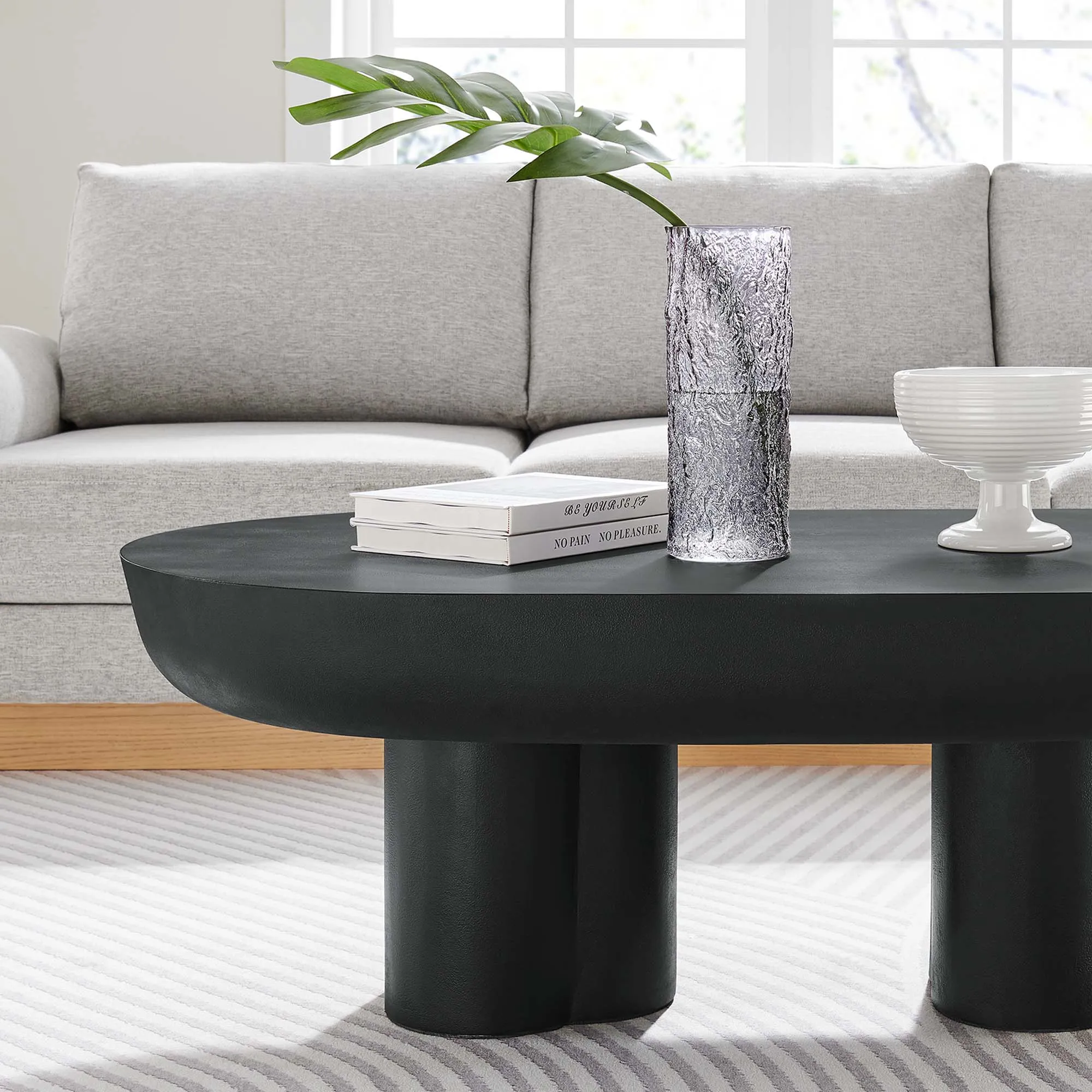 Caspian Oval Concrete Coffee Table by Modway