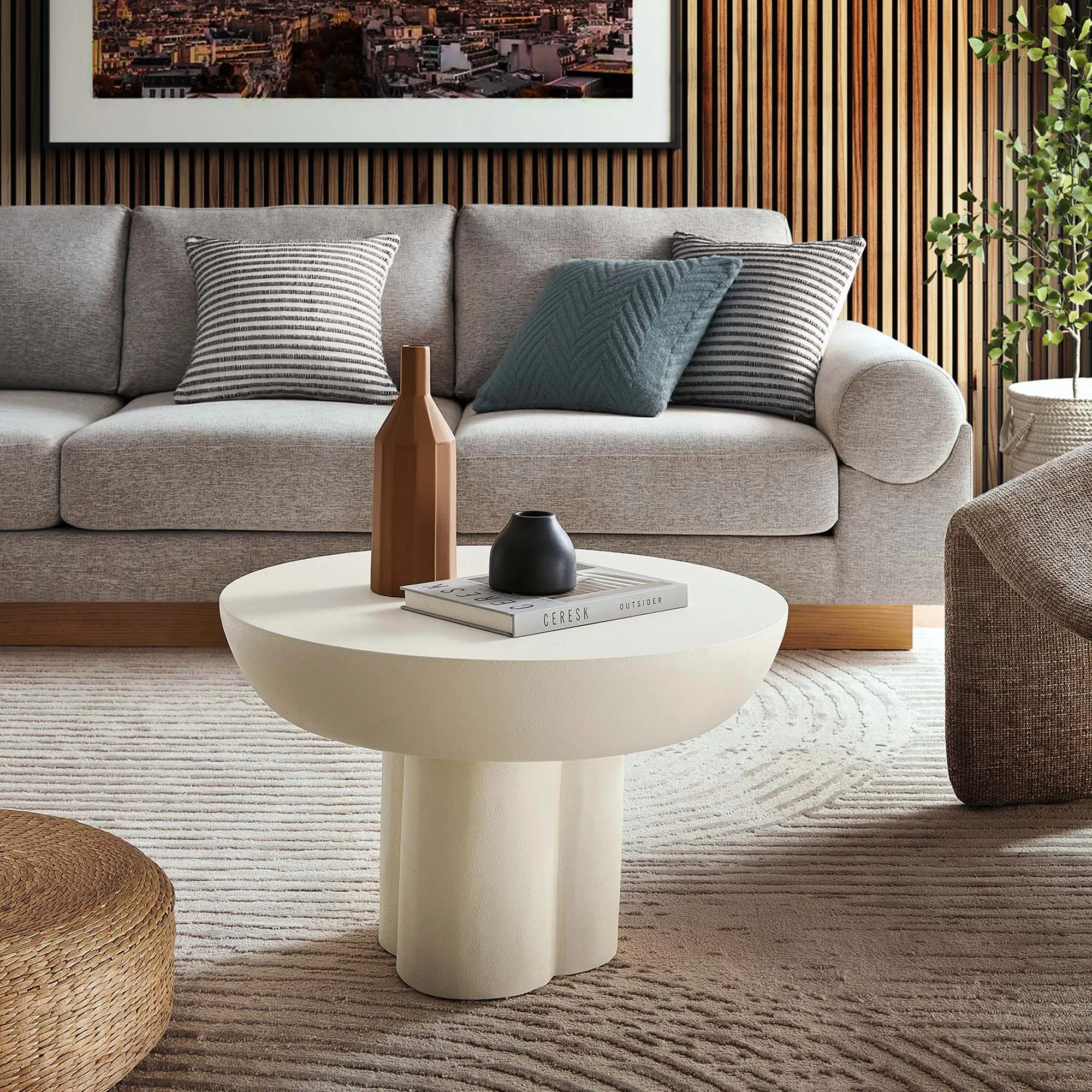 Caspian Round Concrete Coffee Table by Modway