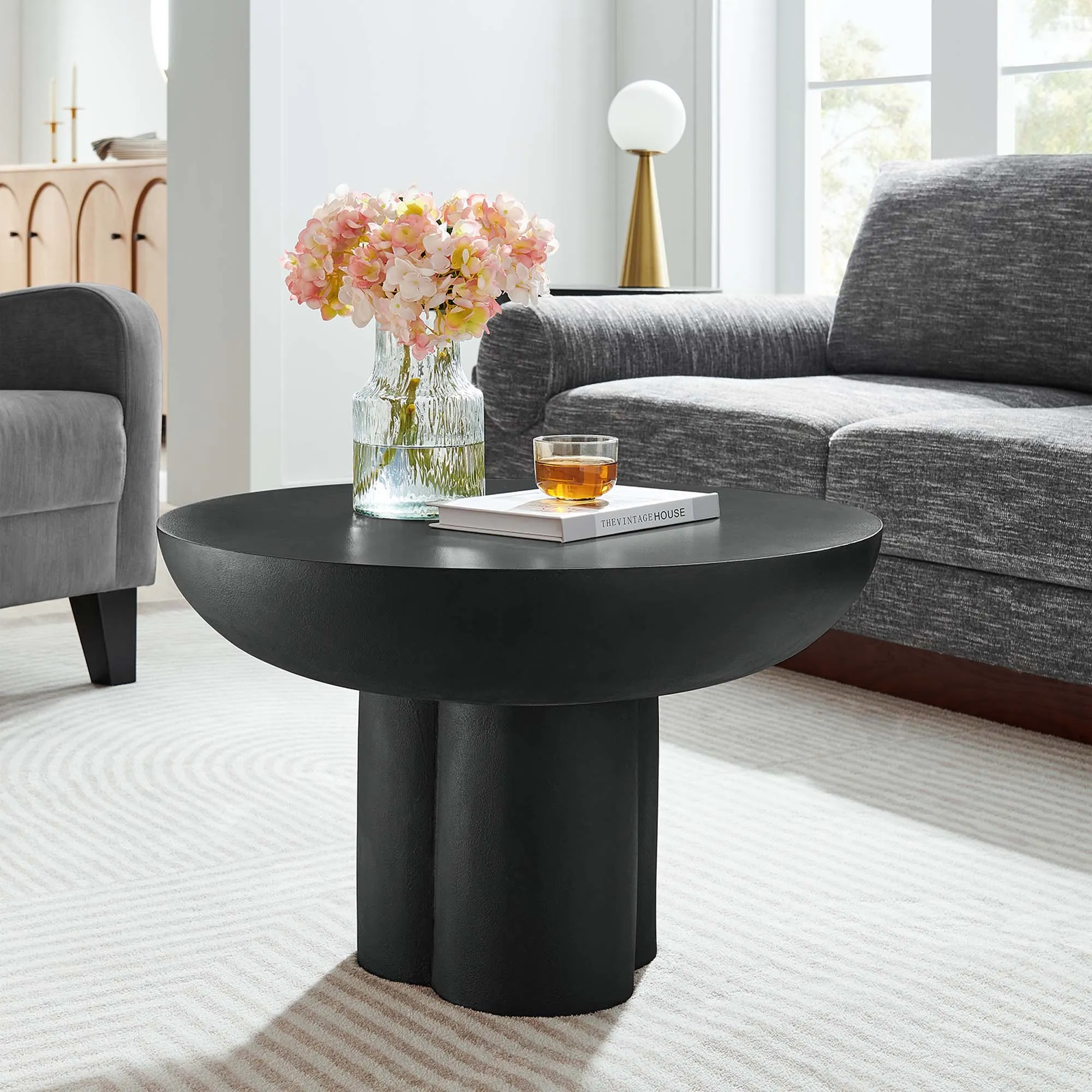 Caspian Round Concrete Coffee Table by Modway