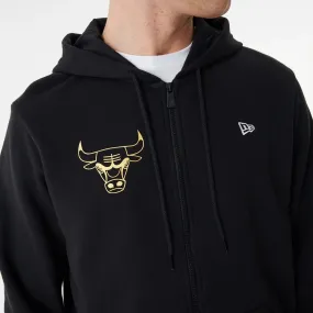 Chicago Bulls Team Script Black Full Zip Hoodie