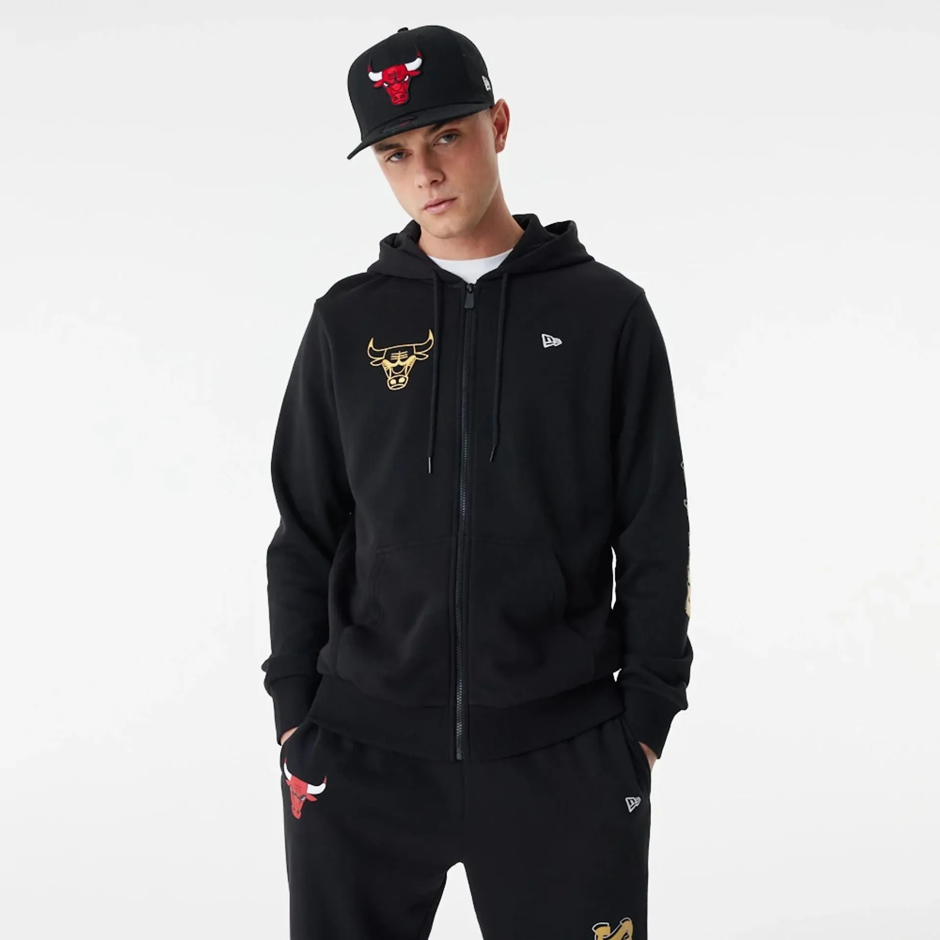 Chicago Bulls Team Script Black Full Zip Hoodie