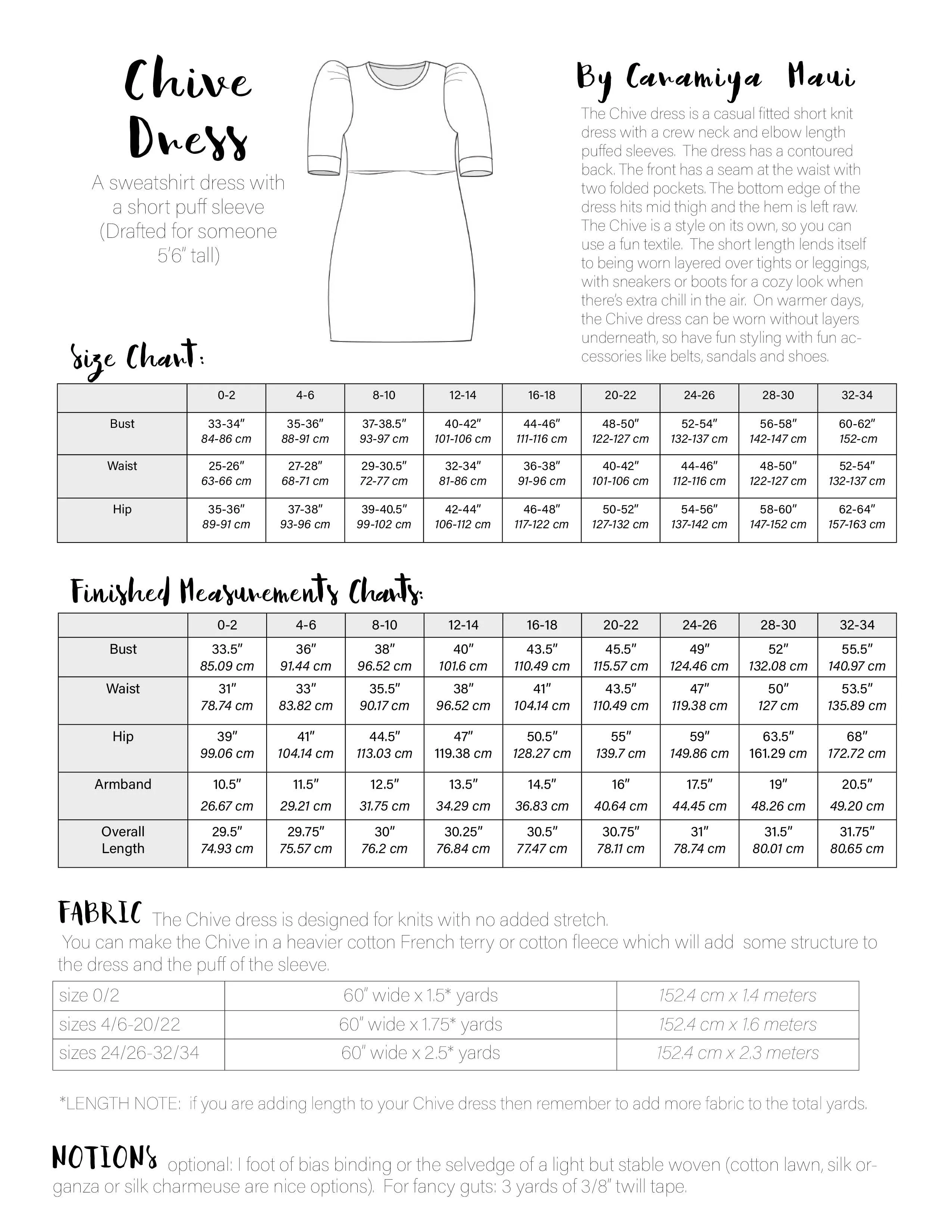 Chive Dress pattern pdf