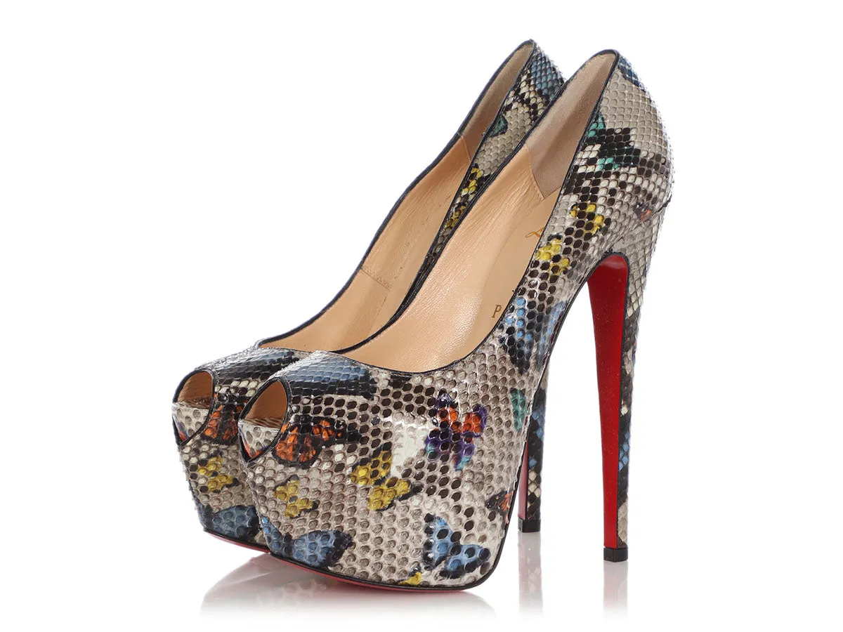 Christian Louboutin Python Butterfly Highness 160 Pumps