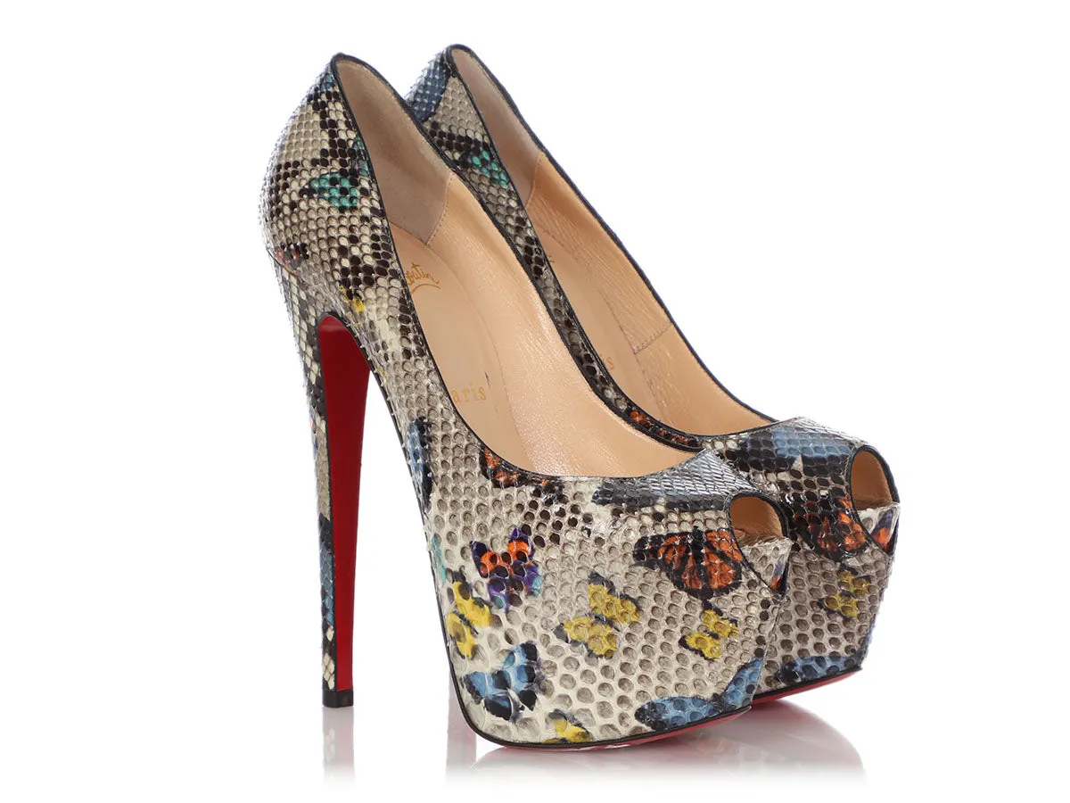 Christian Louboutin Python Butterfly Highness 160 Pumps