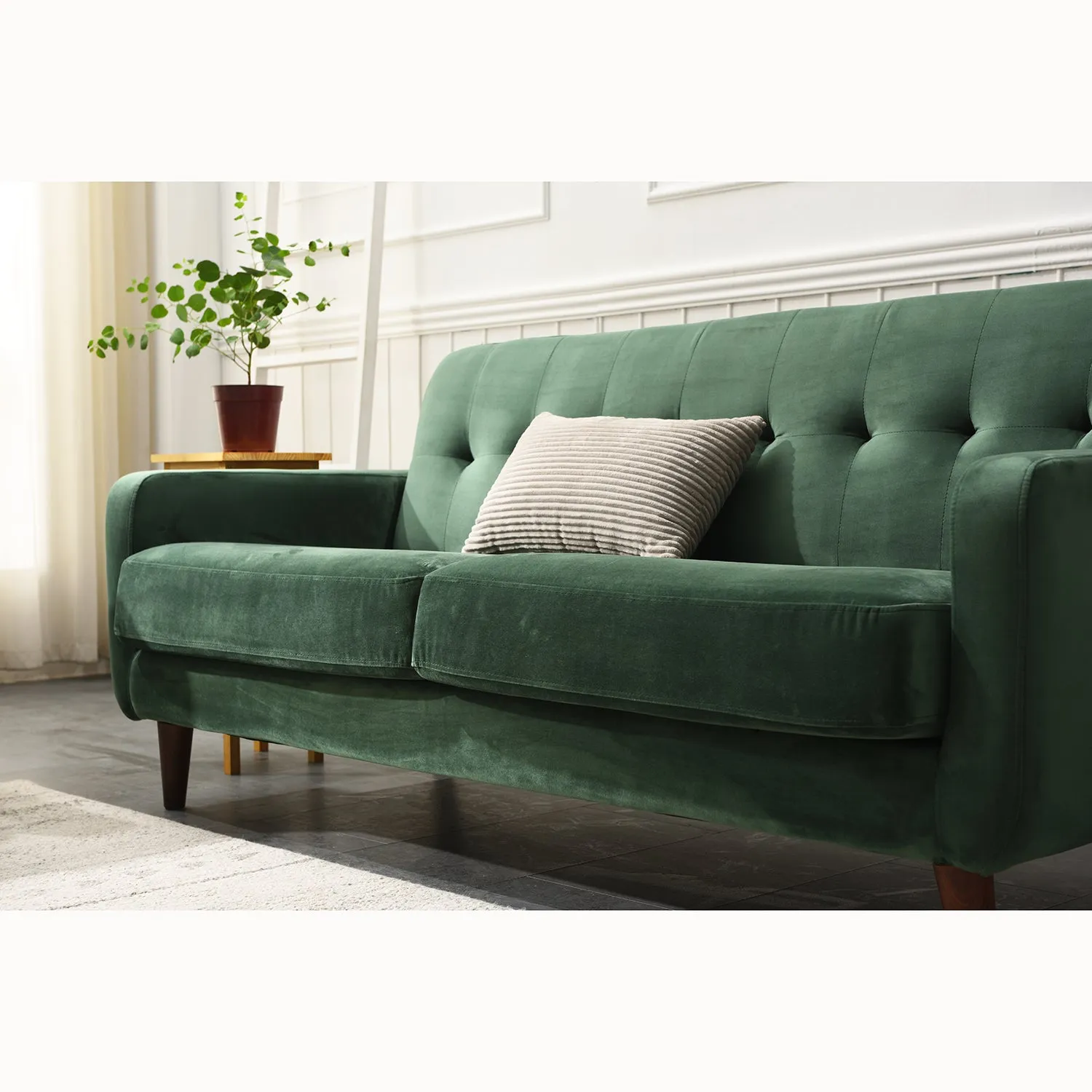 Clarence Sofa Range in Green Velvet