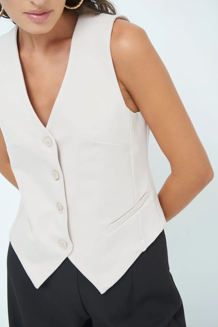 Classic tailored button-down vest wholesale