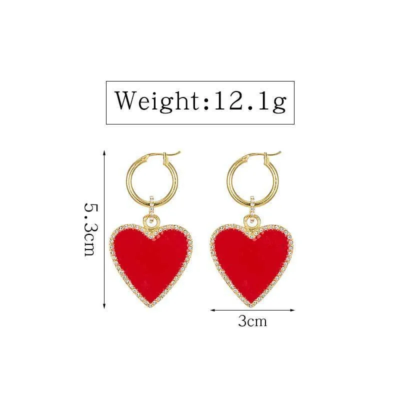 ClaudiaG Collection Women's Red Heart Drop Earrings