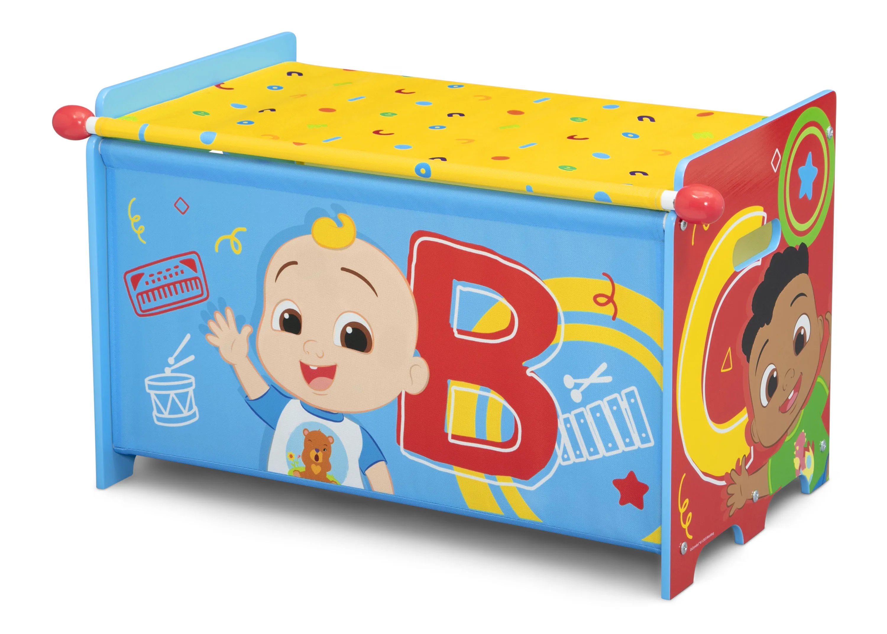 CoComelon Toy Box with Retractable Fabric Top