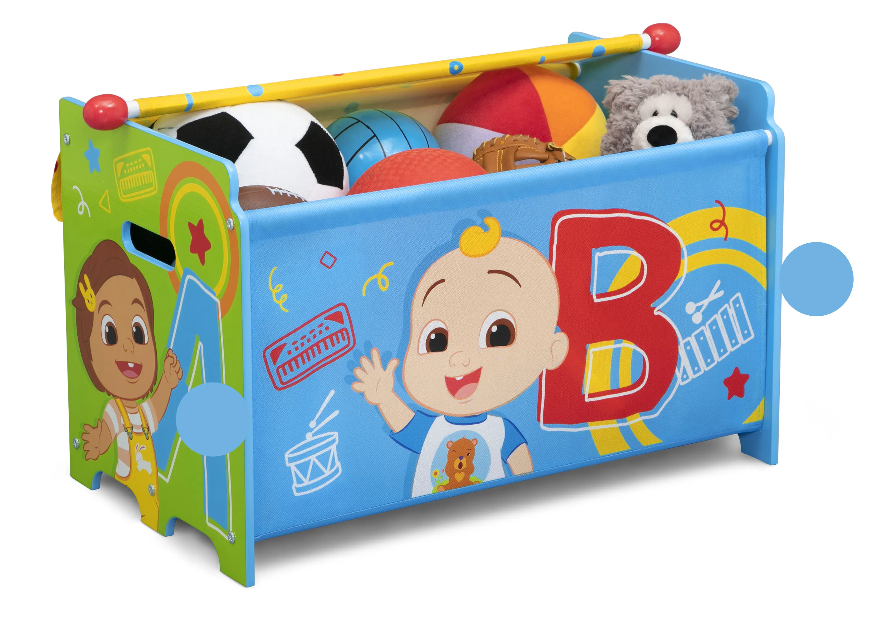 CoComelon Toy Box with Retractable Fabric Top