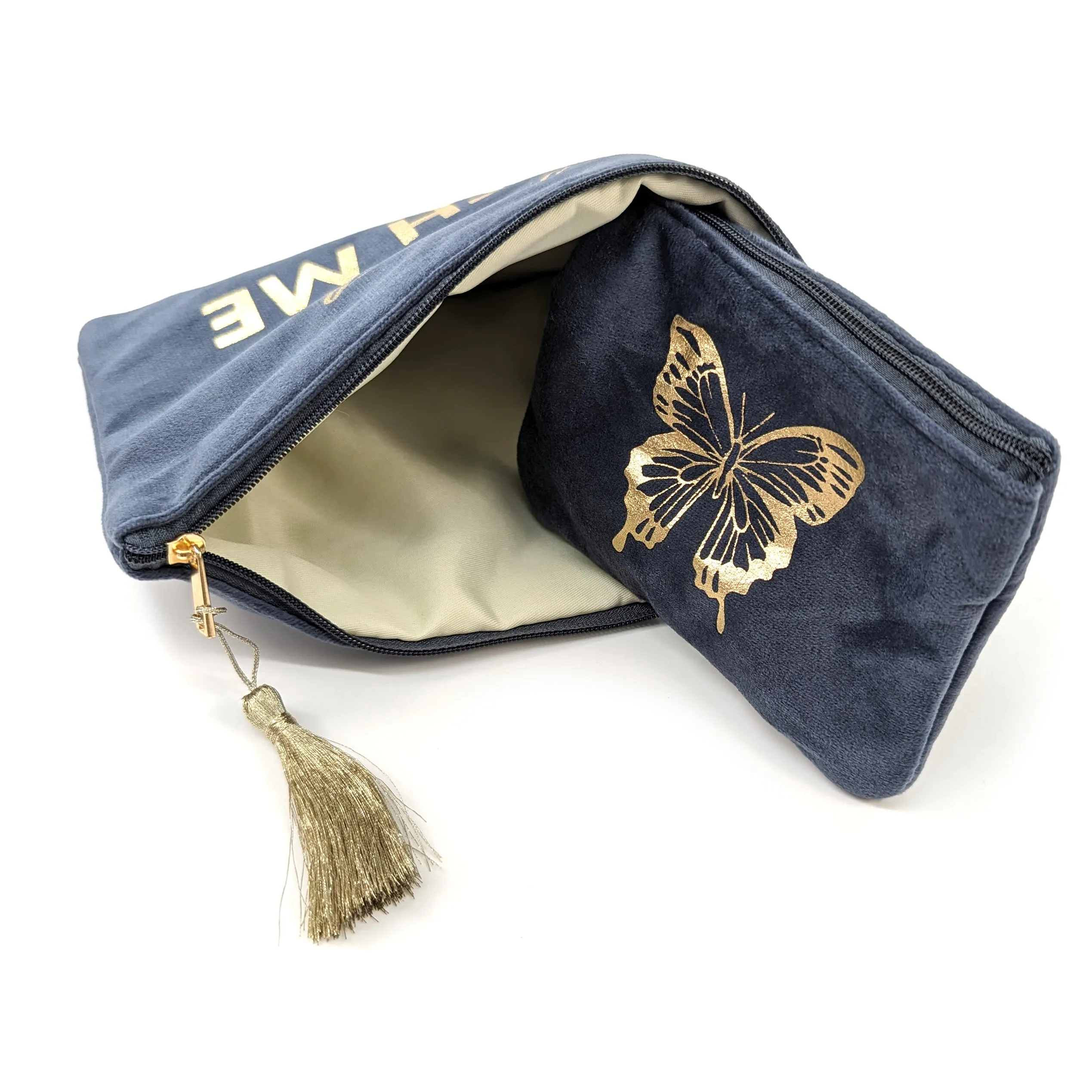 Come Fly with Me' Set of 2 Velvet Bags/Purses