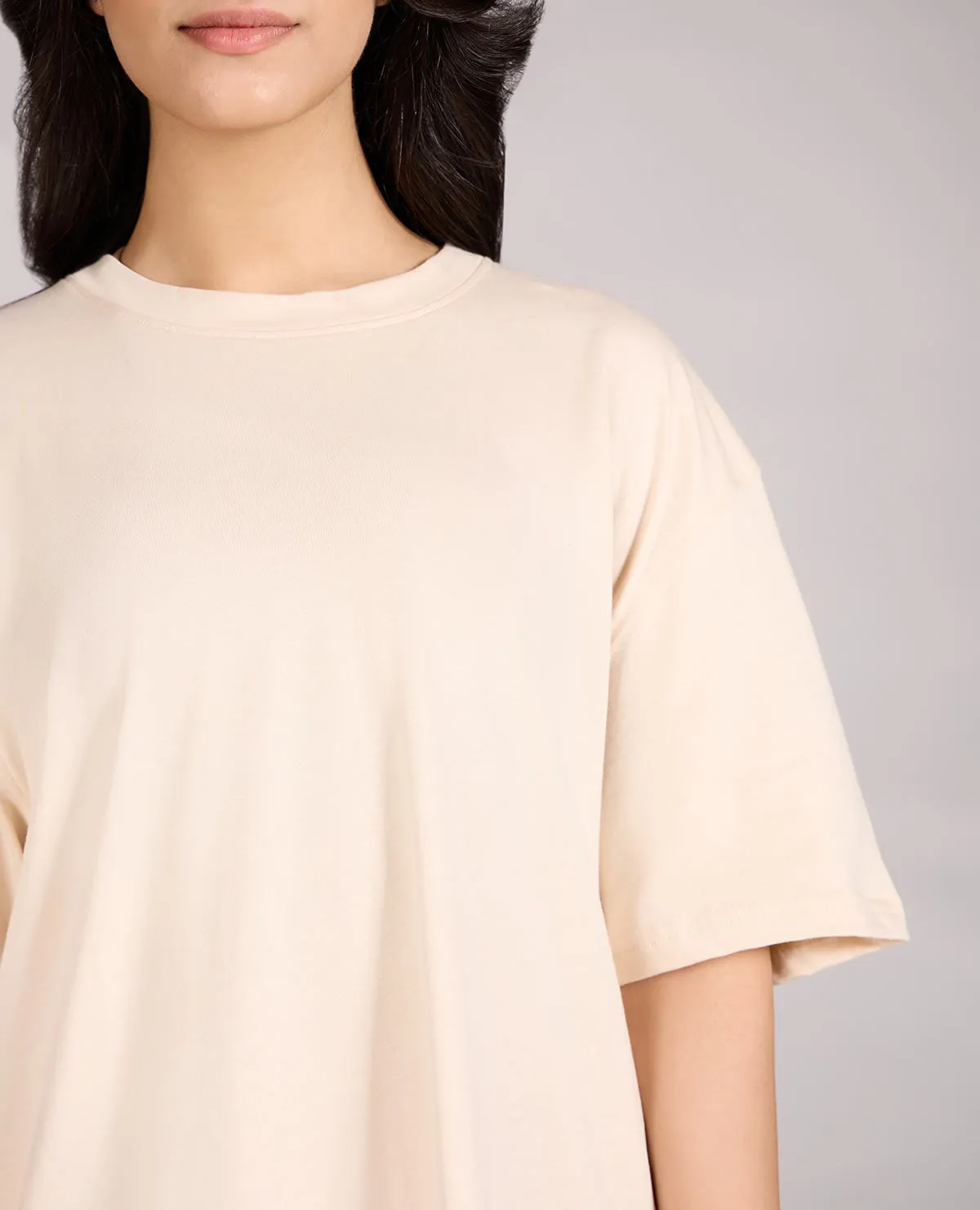 Cotton Oversized Graphic Tee Off White