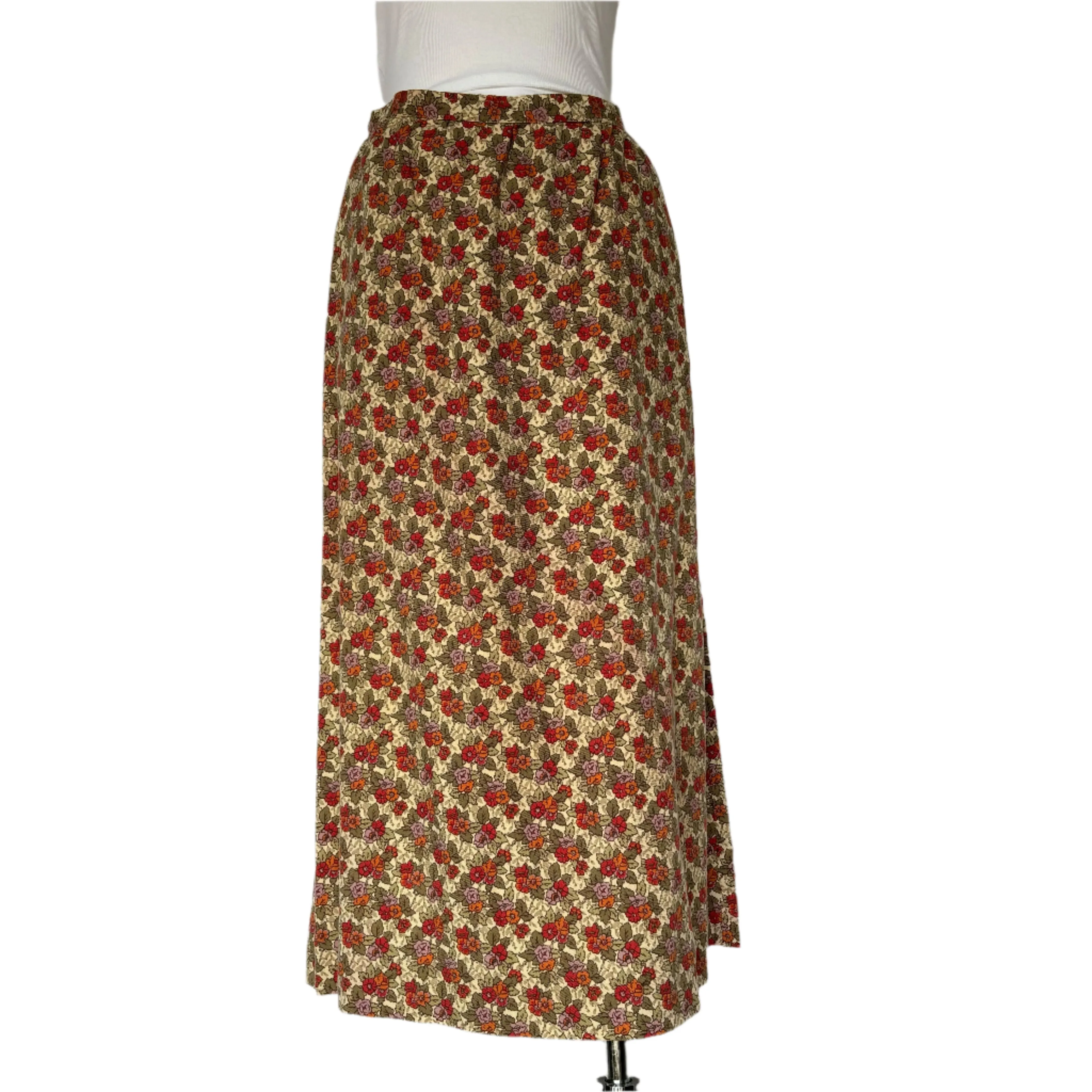 Cute Vintage Floral Midi Skirt