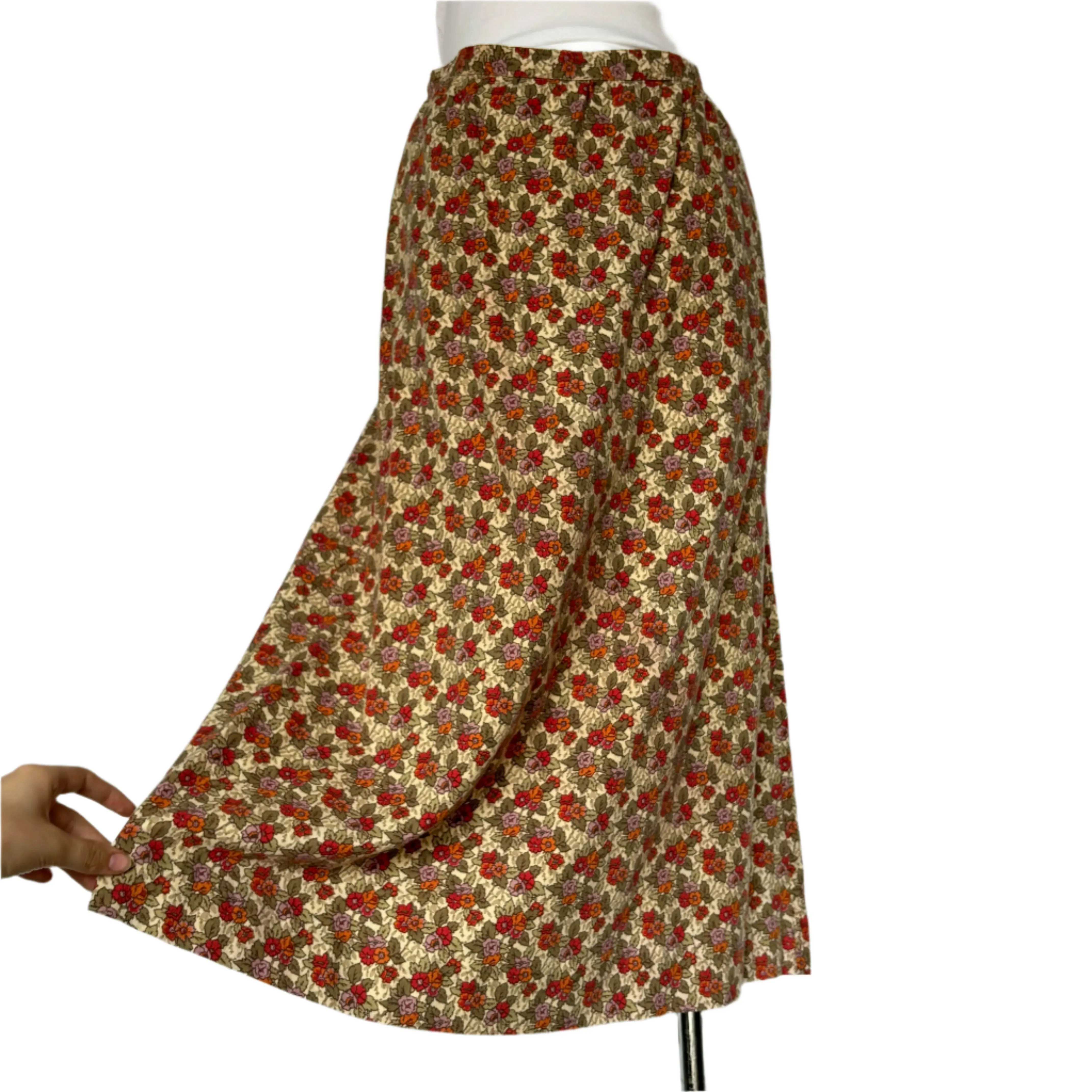 Cute Vintage Floral Midi Skirt