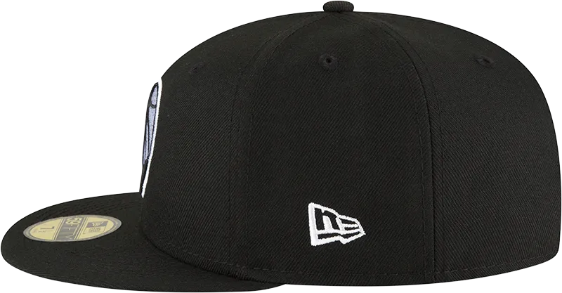 DALLAS MAVERICKS NEW ERA 5950 BACK HALF BLACK FITTED CAP